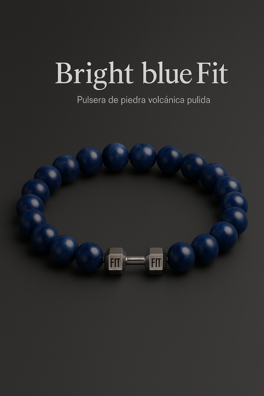 Pulsera de Piedra Volcánica con Dije de Mancuerna – Energía, Estilo y Fuerza Interior