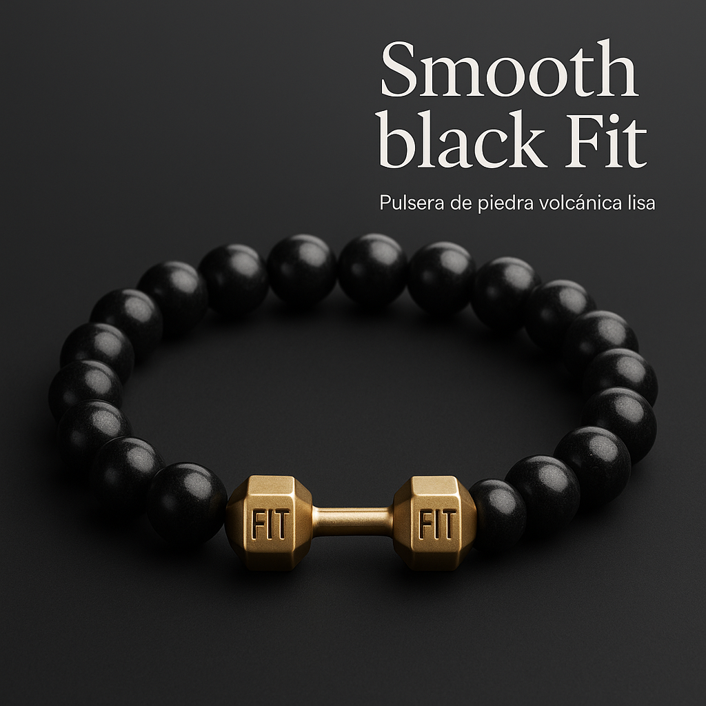 Pulsera de Piedra Volcánica con Dije de Mancuerna – Energía, Estilo y Fuerza Interior